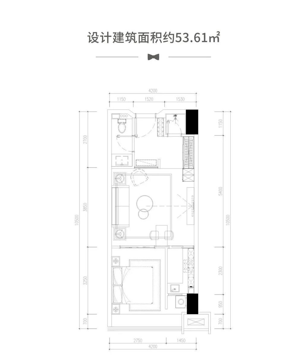 建面约53.61㎡户型