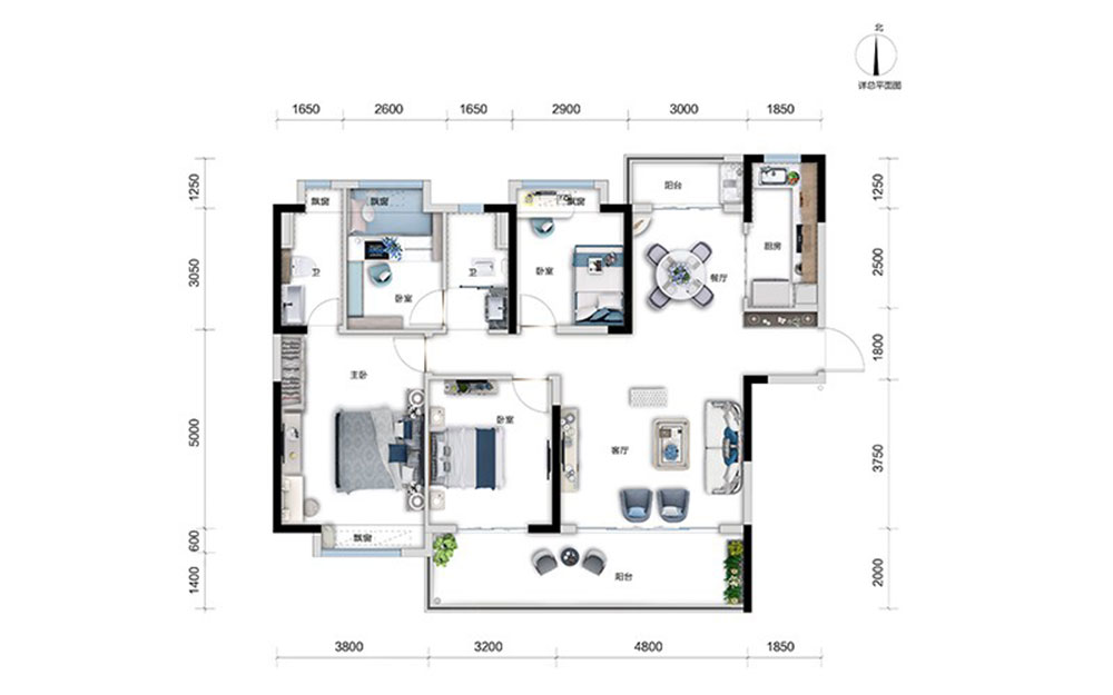 建面约140㎡户型