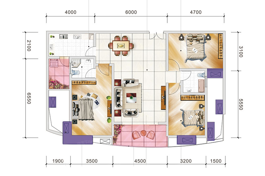 1、2、3、4#134户型