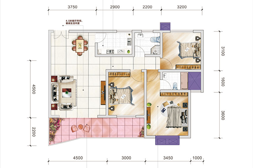 1、2、3、4#113户型